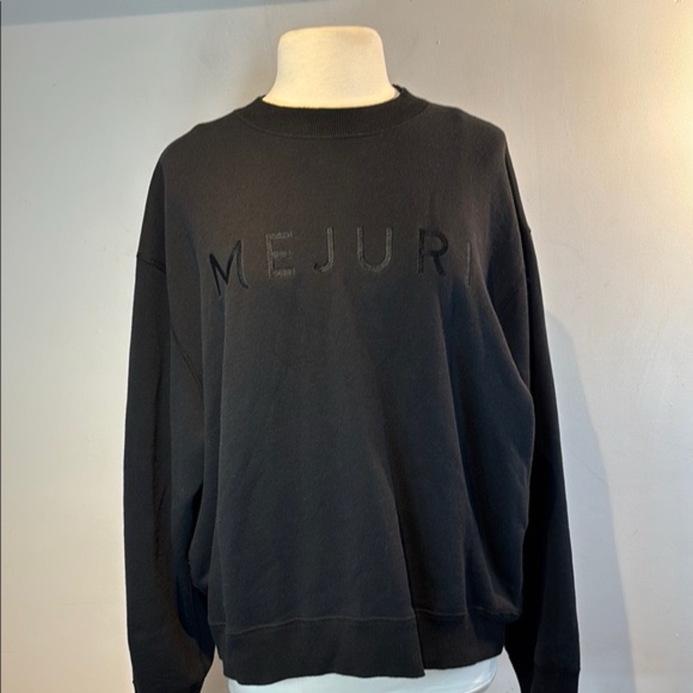 Mejuri Black Crewneck Sweatshirt  Minimalist Design size XL